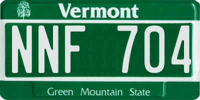 VT license plate NNF704