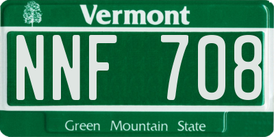 VT license plate NNF708
