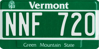 VT license plate NNF720