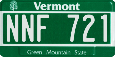 VT license plate NNF721