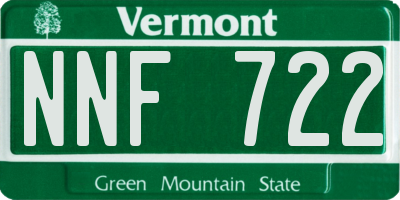 VT license plate NNF722