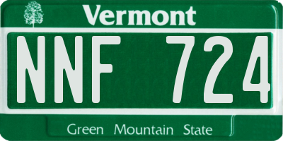 VT license plate NNF724