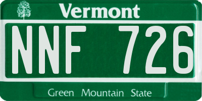 VT license plate NNF726
