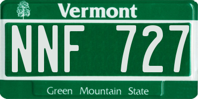 VT license plate NNF727