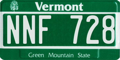 VT license plate NNF728