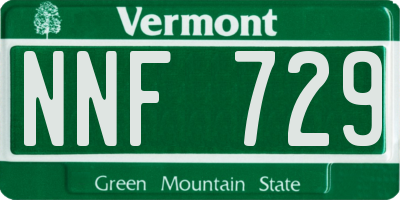 VT license plate NNF729