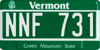 VT license plate NNF731