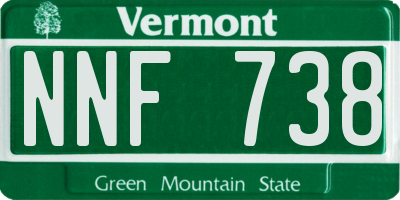 VT license plate NNF738