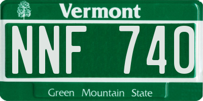 VT license plate NNF740