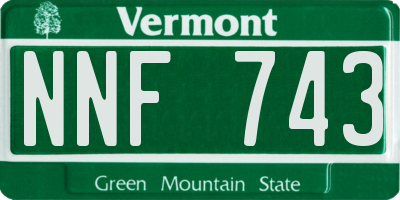 VT license plate NNF743