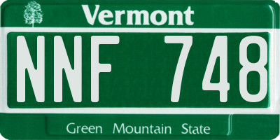VT license plate NNF748