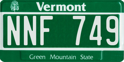VT license plate NNF749
