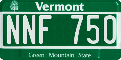 VT license plate NNF750