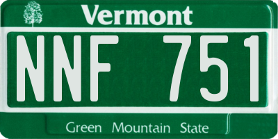VT license plate NNF751