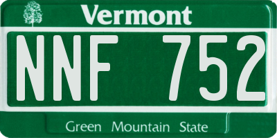 VT license plate NNF752