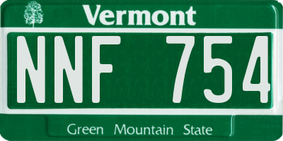 VT license plate NNF754