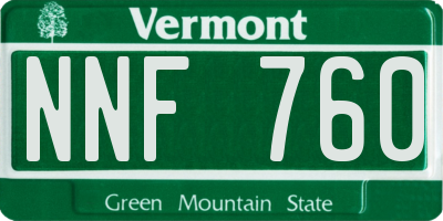 VT license plate NNF760