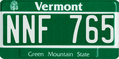 VT license plate NNF765
