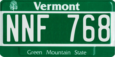 VT license plate NNF768