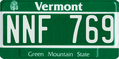 VT license plate NNF769