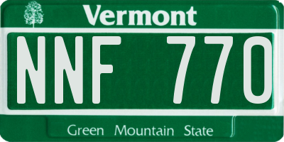 VT license plate NNF770