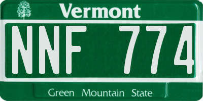 VT license plate NNF774