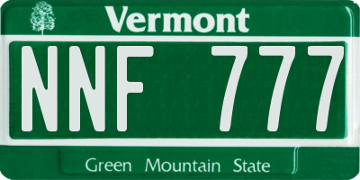 VT license plate NNF777