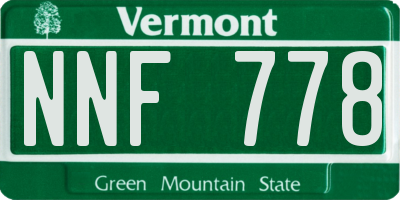 VT license plate NNF778
