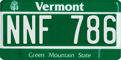 VT license plate NNF786