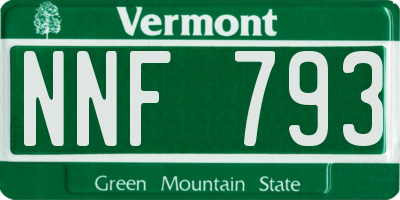 VT license plate NNF793