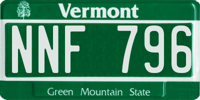 VT license plate NNF796