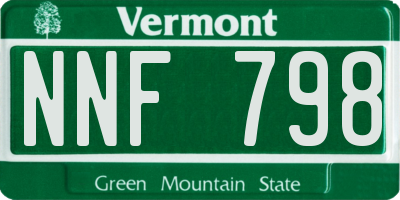 VT license plate NNF798