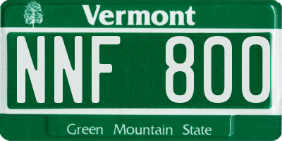 VT license plate NNF800
