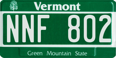 VT license plate NNF802