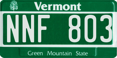 VT license plate NNF803