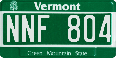 VT license plate NNF804