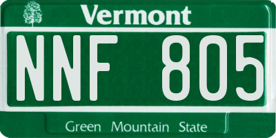 VT license plate NNF805