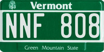 VT license plate NNF808