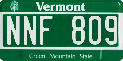 VT license plate NNF809