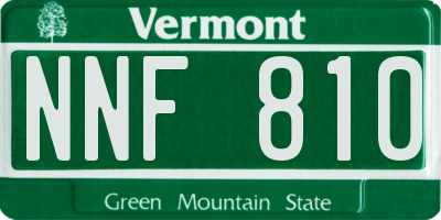 VT license plate NNF810