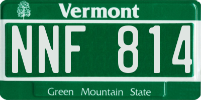 VT license plate NNF814