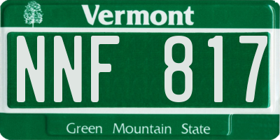 VT license plate NNF817