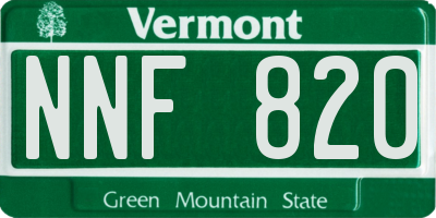VT license plate NNF820
