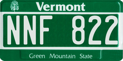 VT license plate NNF822