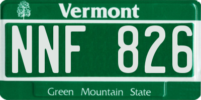 VT license plate NNF826
