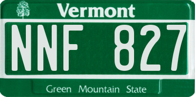 VT license plate NNF827