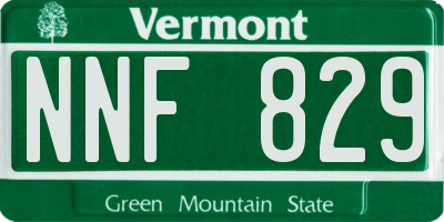 VT license plate NNF829