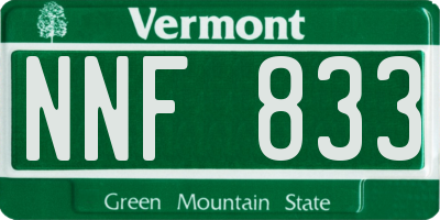 VT license plate NNF833