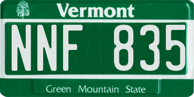 VT license plate NNF835