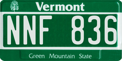 VT license plate NNF836